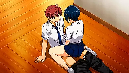 Здоровые сиськи, коротенькая юбочка, хентай стоны и трах розовой писи