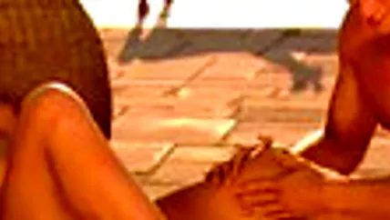 Порно на закате с резвым парнем и голой красоткой с титьками